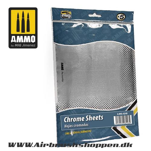 A.MIG 8248 - Chrome Sheets 280mm x 195mm  Ammo